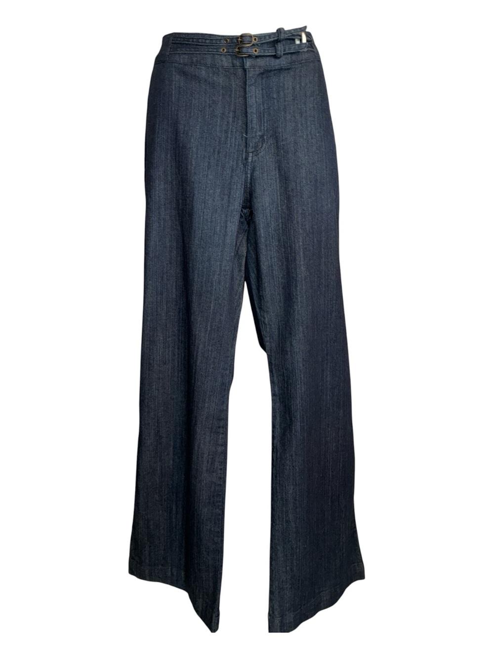 Z. Cavaricci Jeans Women's 14, Dark Indigo wide Straight-Leg, high Waist.  NWT